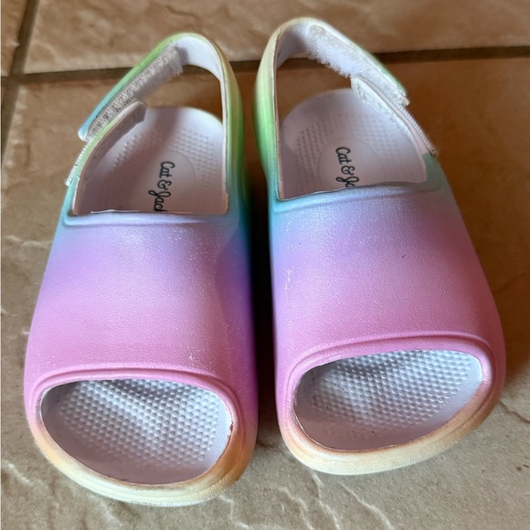 Cat & Jack Kids' Pastel Rainbow Sandals - Picture 1 of 8